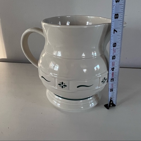 Longaberger ceramic woven traditions pitcher ivy and cream color - Picture 6 of 6